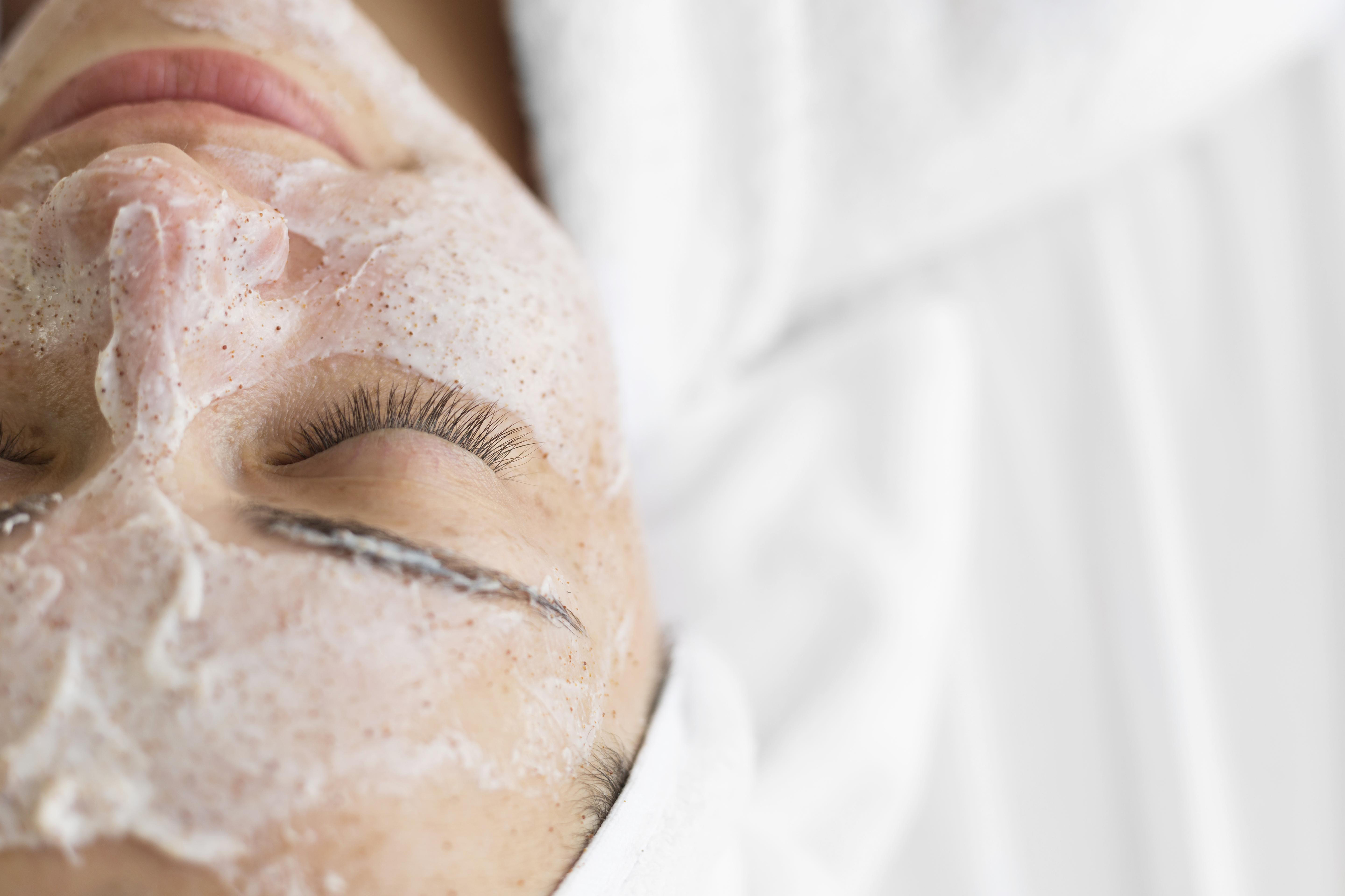 Woman getting a facial treatment.