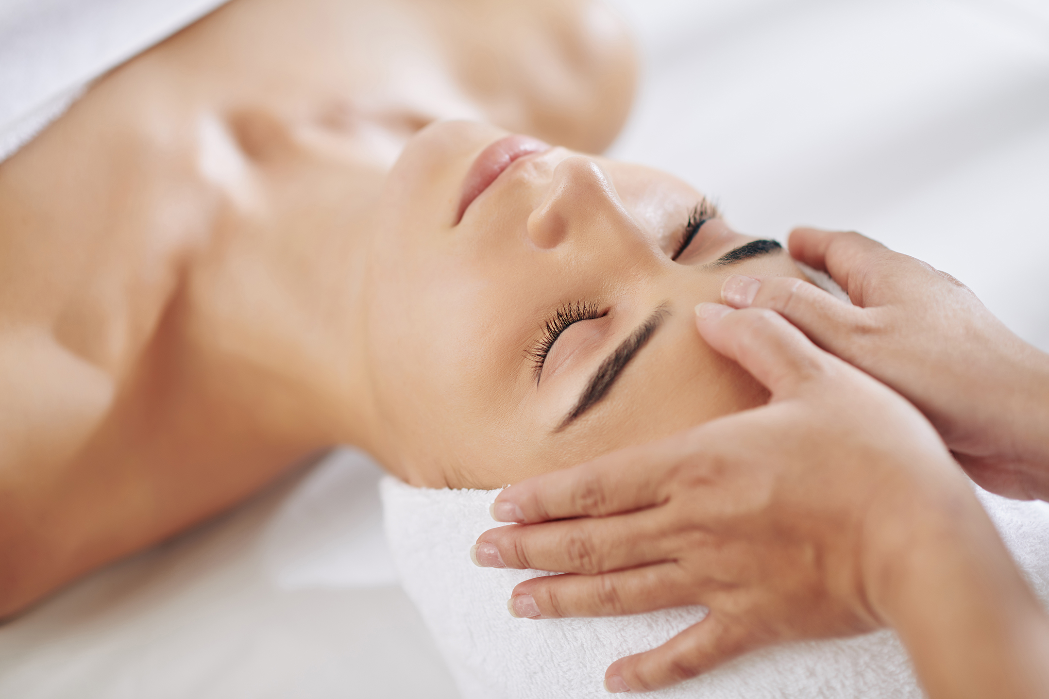 Woman getting a beauty treatment.