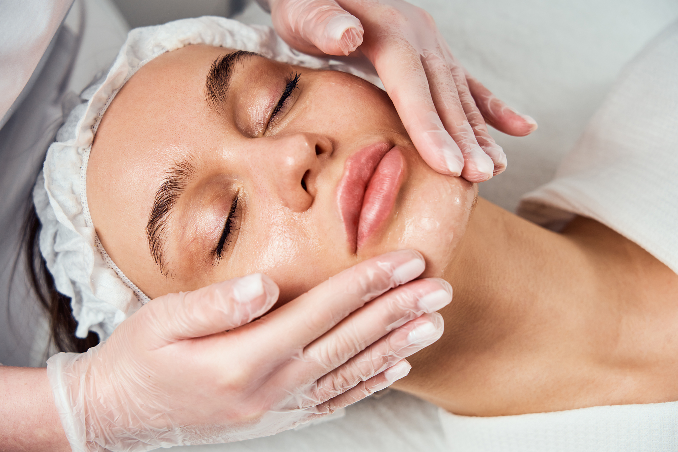 Woman getting a beauty treatment.